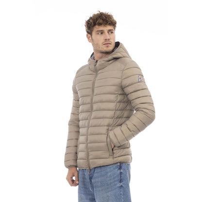 Beige Nylon Men Jacket