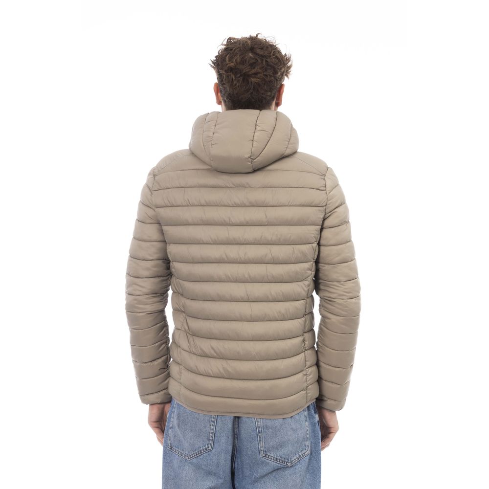 Beige Nylon Men Jacket