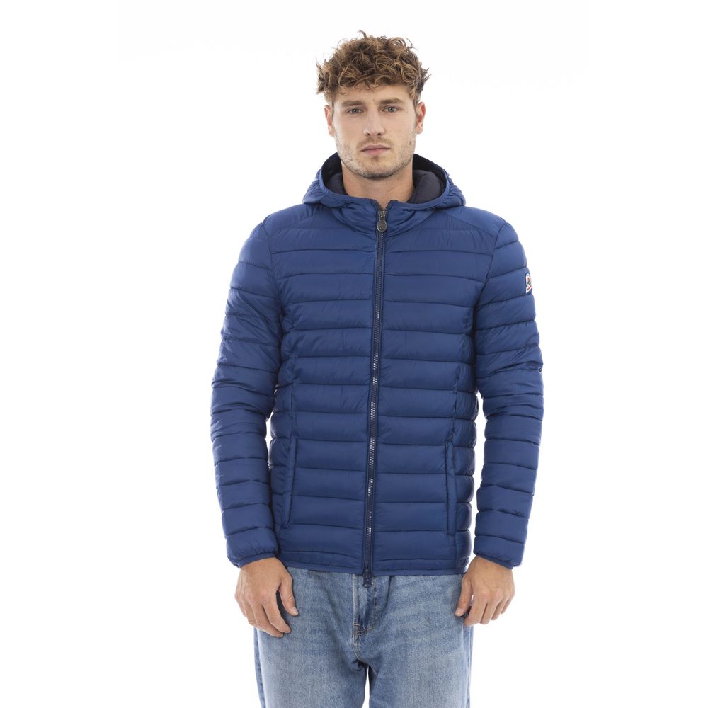 Blue Nylon Men Jacket