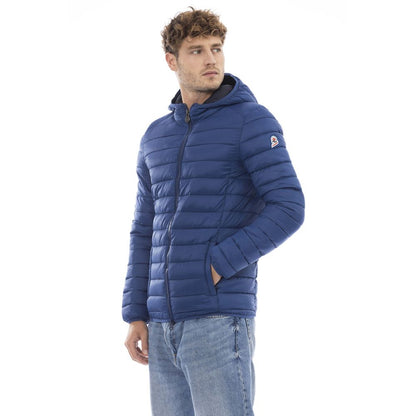 Blue Nylon Men Jacket