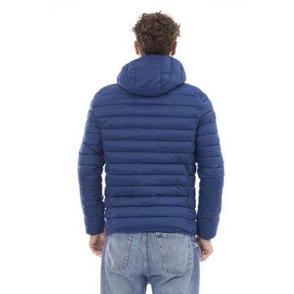 Blue Nylon Men Jacket