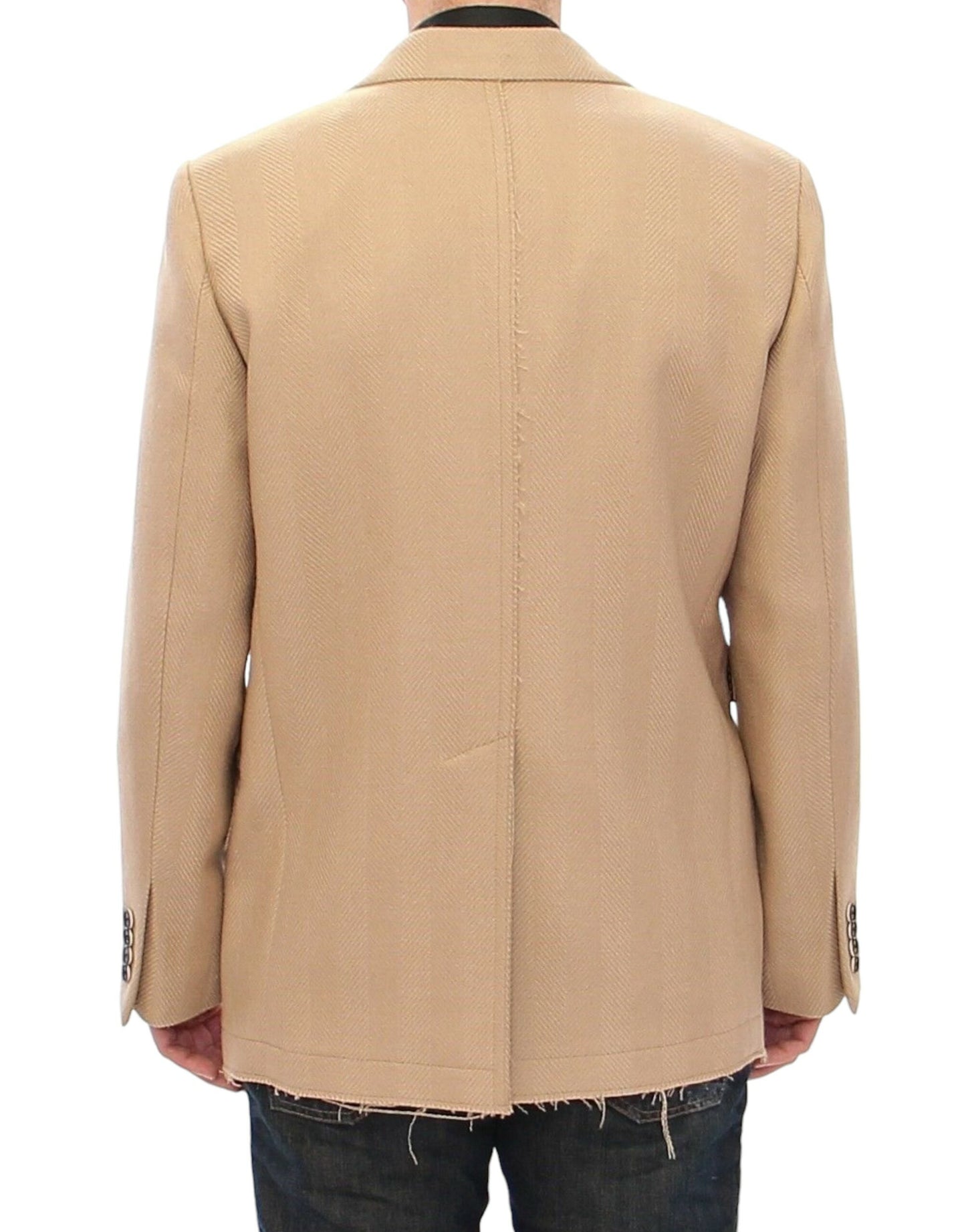 Chaqueta de abrigo cruzada en beige