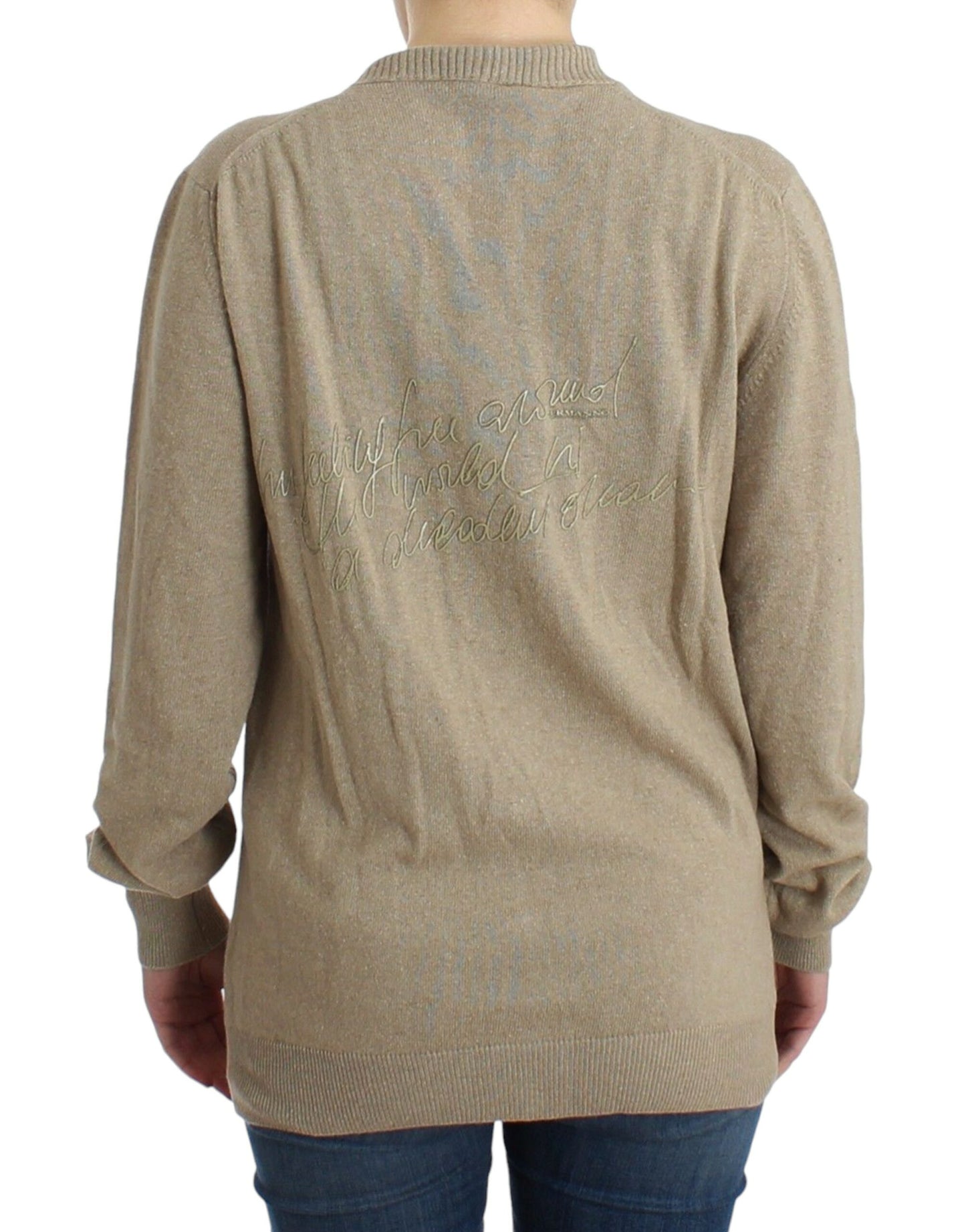 Cardigan Beige Laine Cachemire Pull Tricot