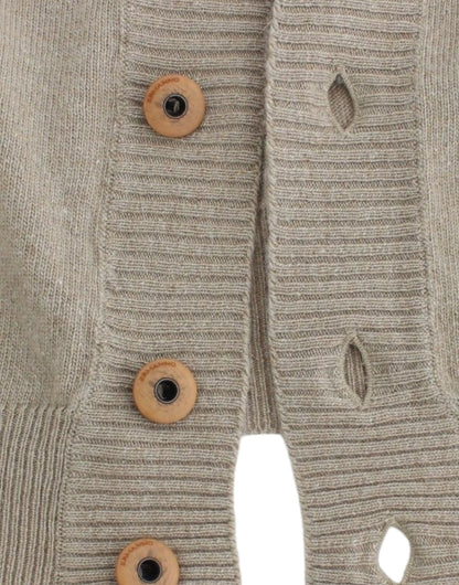 Cardigan Beige Laine Cachemire Pull Tricot