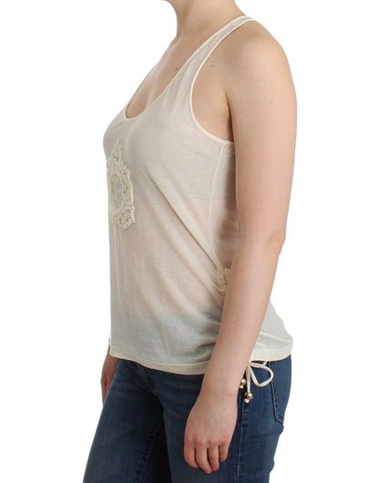 Sophisticated White Cotton Tank Top