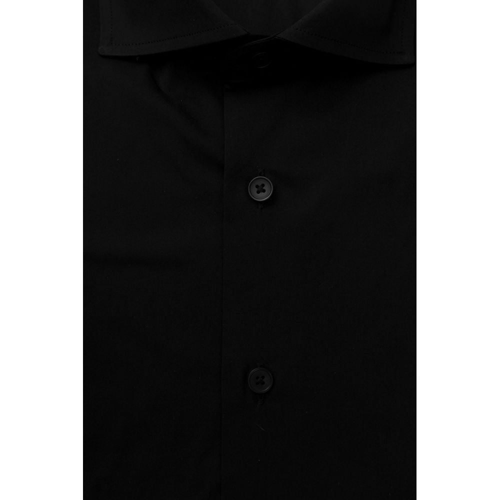 Black Cotton Men's Shirt