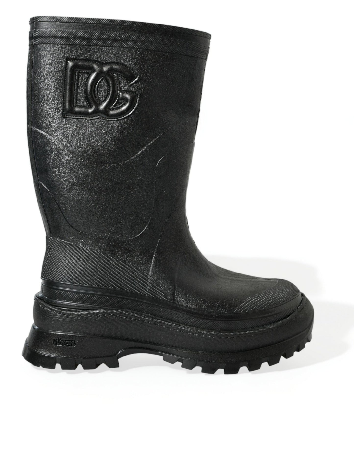 Sleek Metallic Rubber Rain Boots with DG Logo