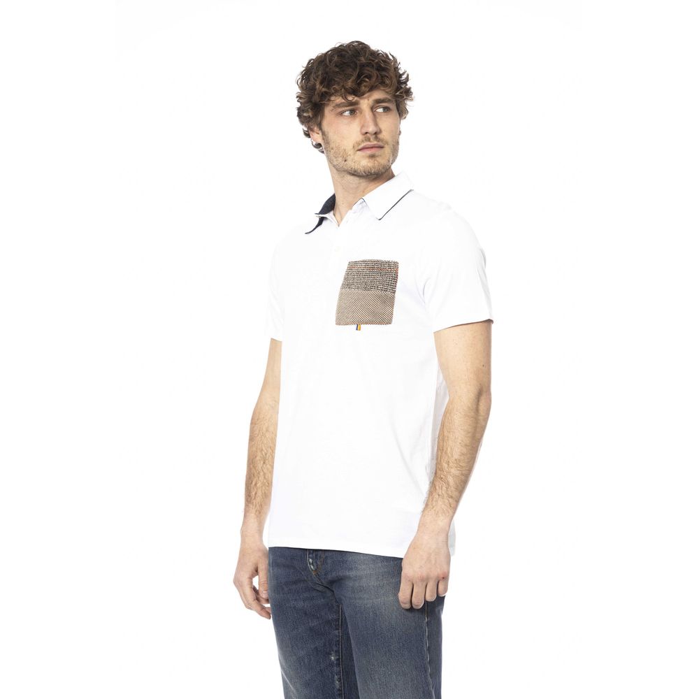 White Cotton Men Polo Shirt