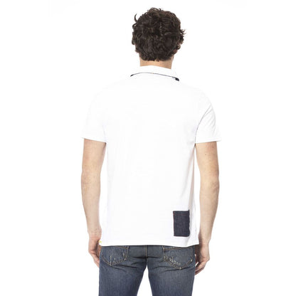 White Cotton Men Polo Shirt