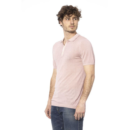 Pink Cotton Men Polo Shirt