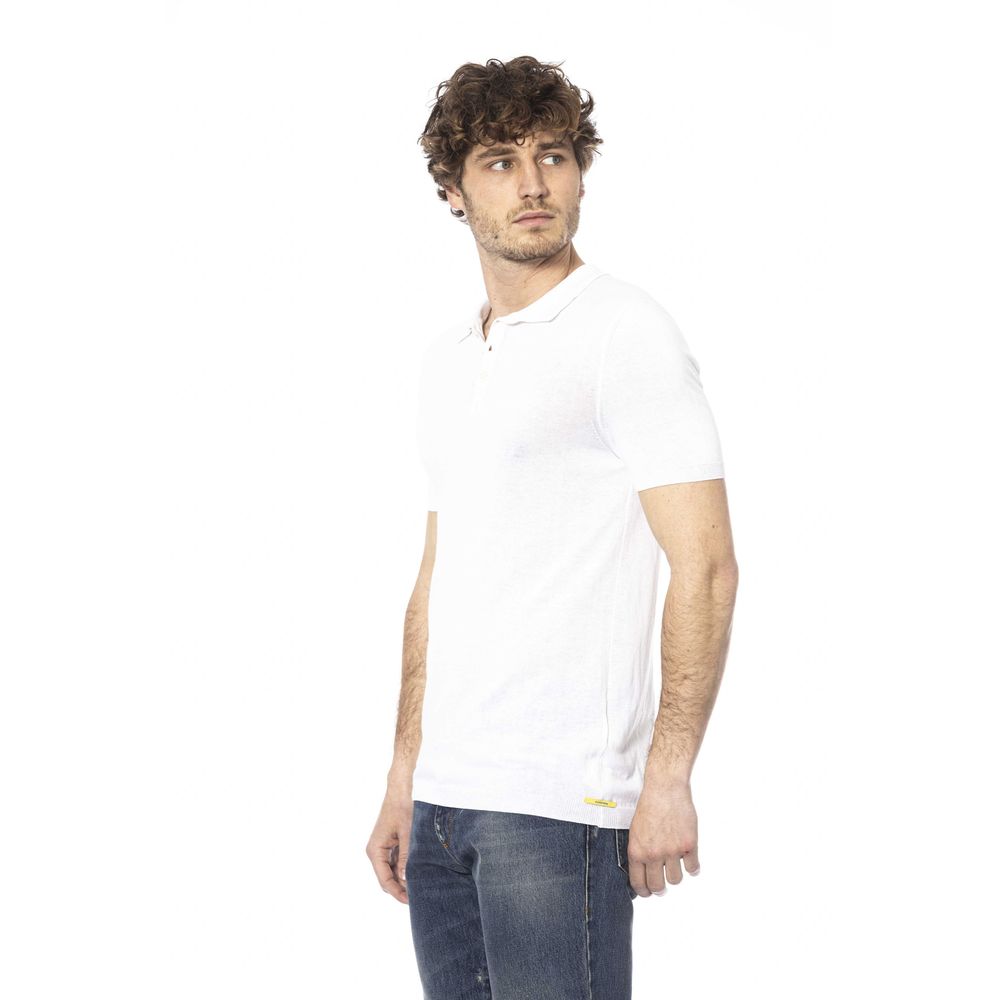 White Cotton Men Polo Shirt