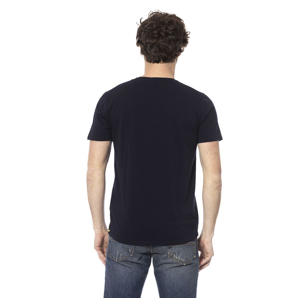 Blue Cotton Men T-Shirt