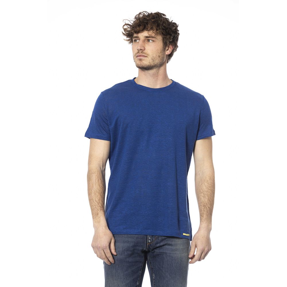 Blue Cotton Men T-Shirt