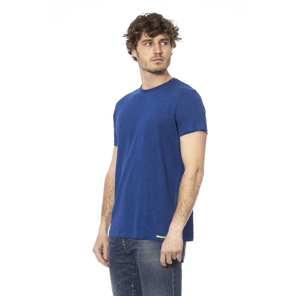 Blue Cotton Men T-Shirt