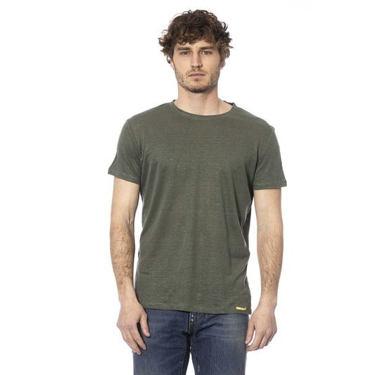 Green Cotton Men T-Shirt