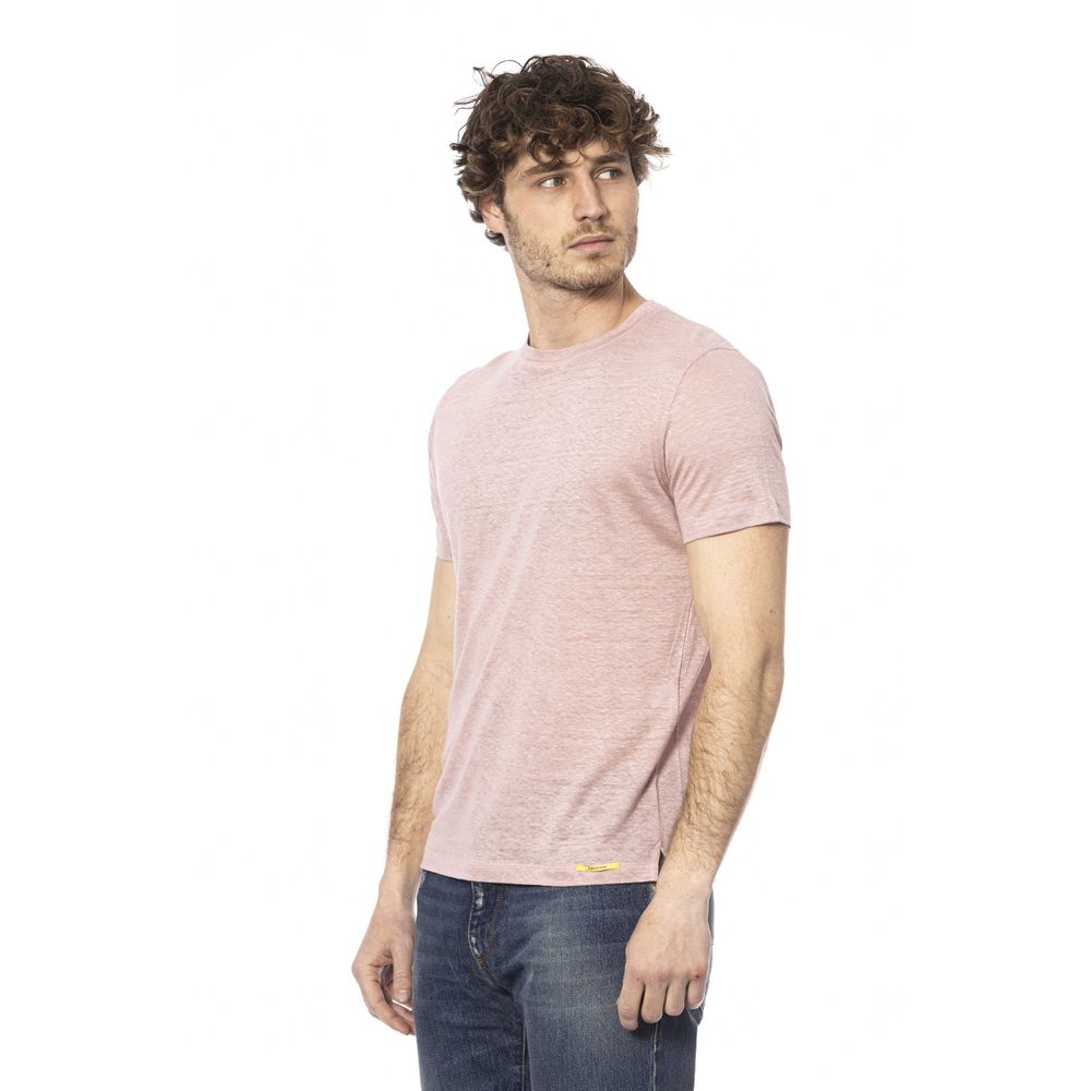 Pink Cotton Men T-Shirt