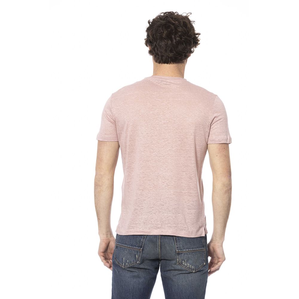 Pink Cotton Men T-Shirt