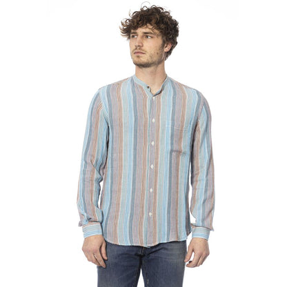 Light Blue Viscose Men Shirt