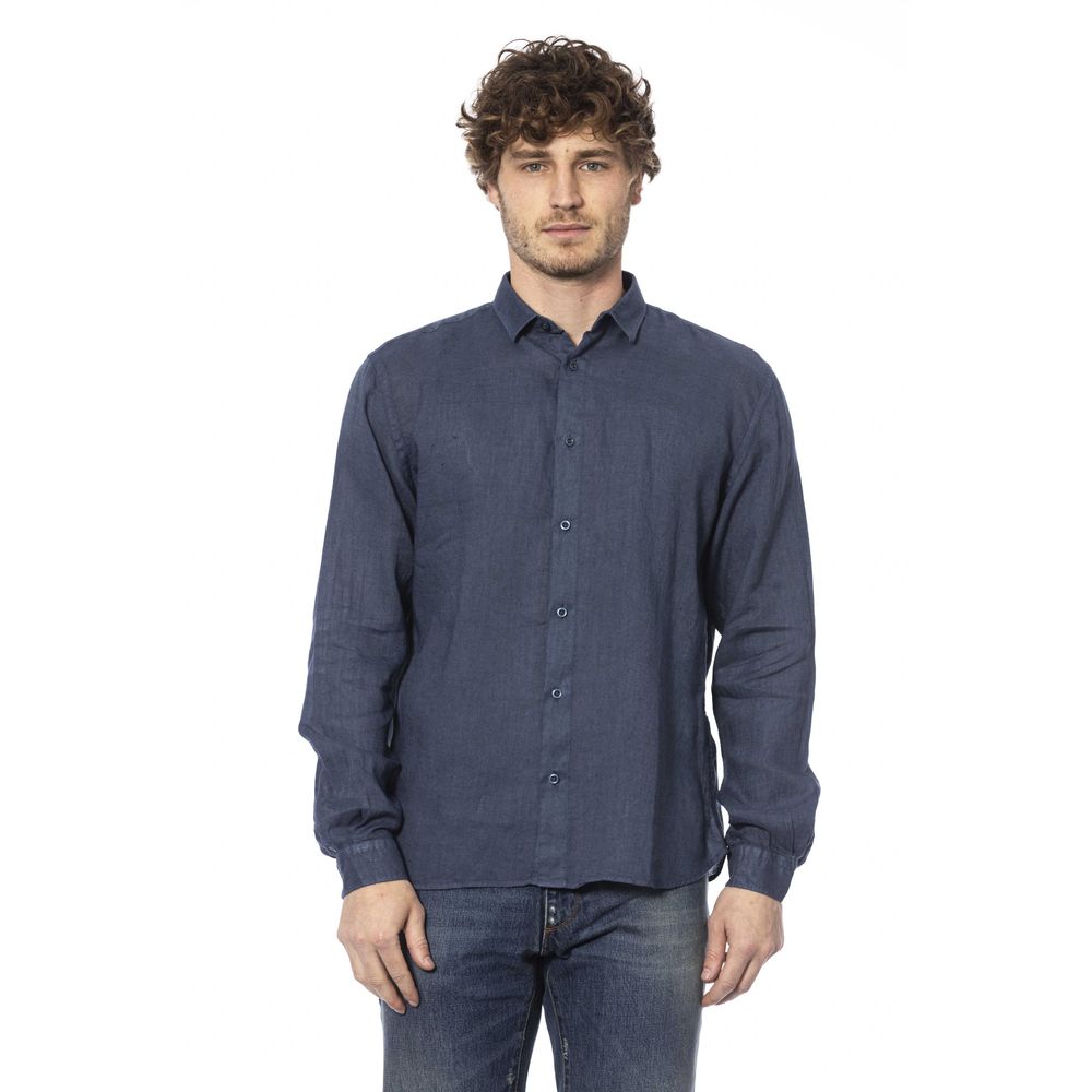 Blue Linen Men Shirt