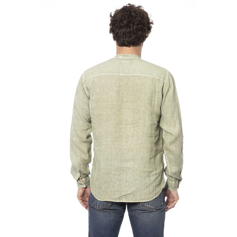 Green Linen Men Shirt