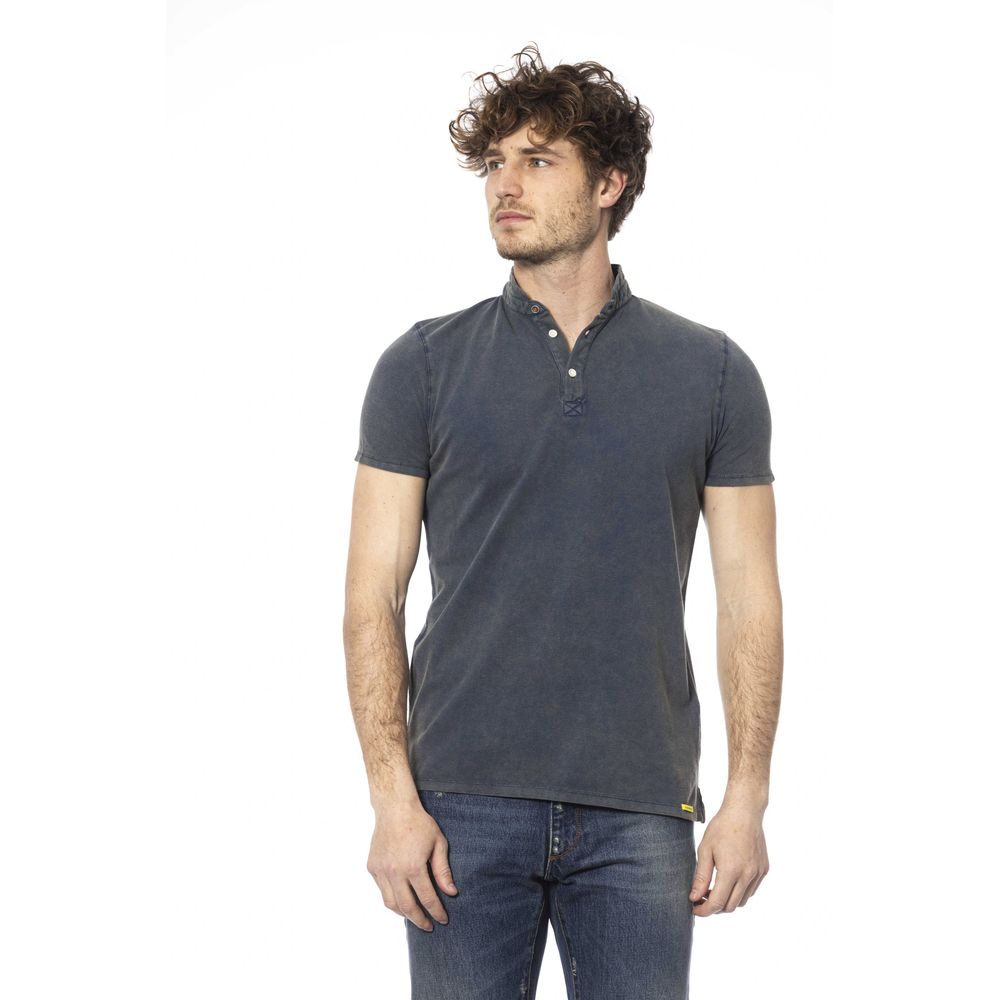 Blue Cotton Men T-Shirt