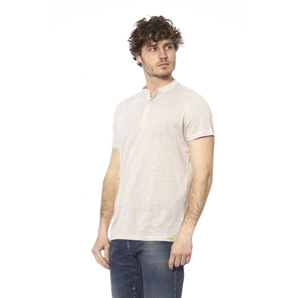 Beige Linen Men T-Shirt