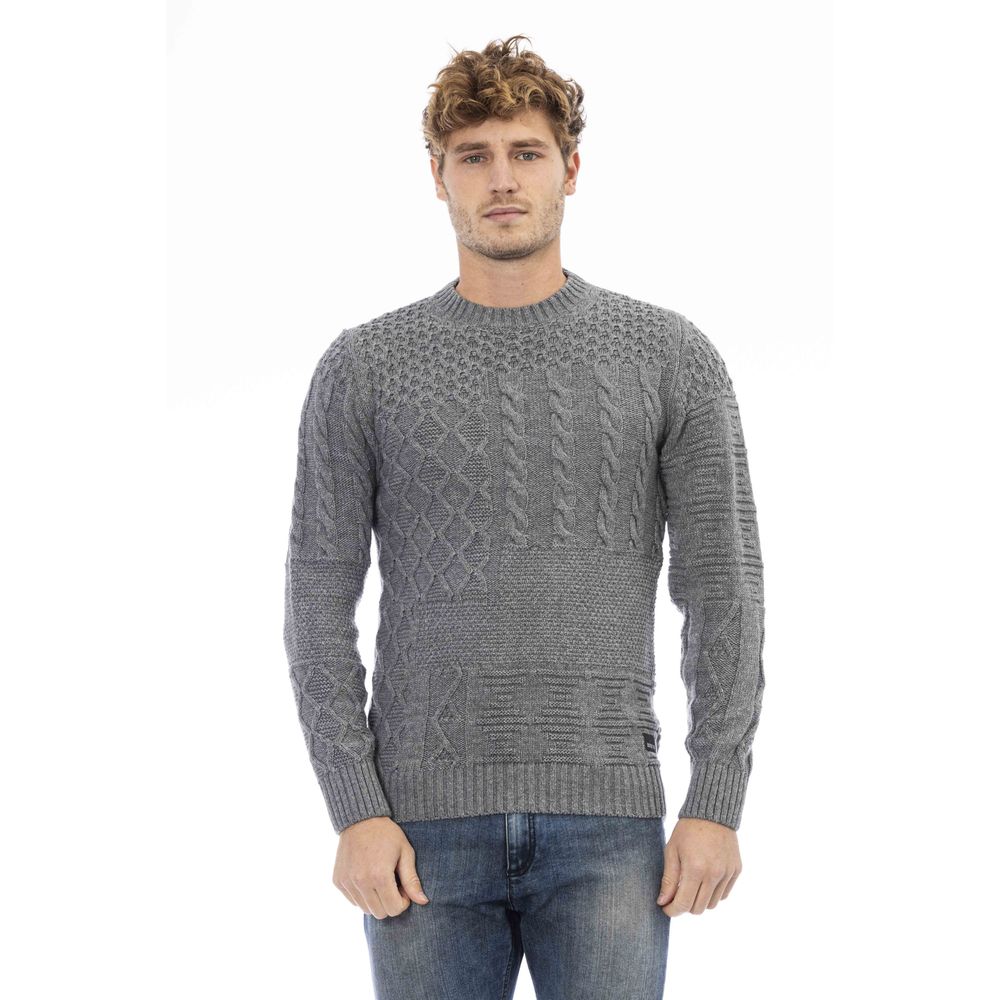 Gray Wool Men Sweater