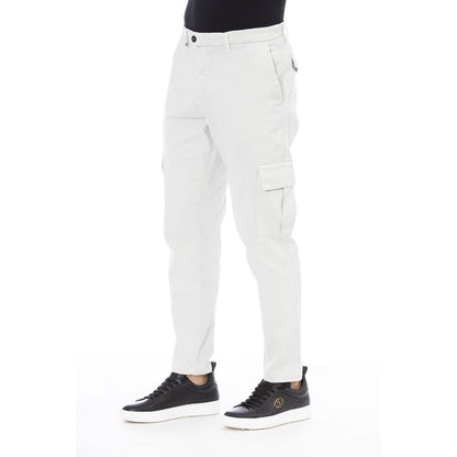 White Cotton Men Pant