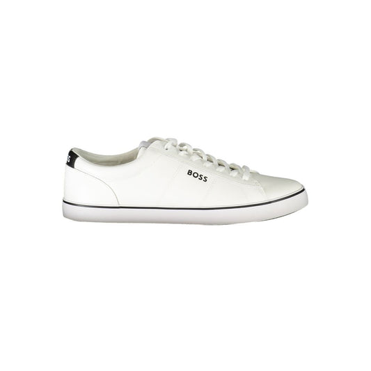 White Polyester Men Sneaker