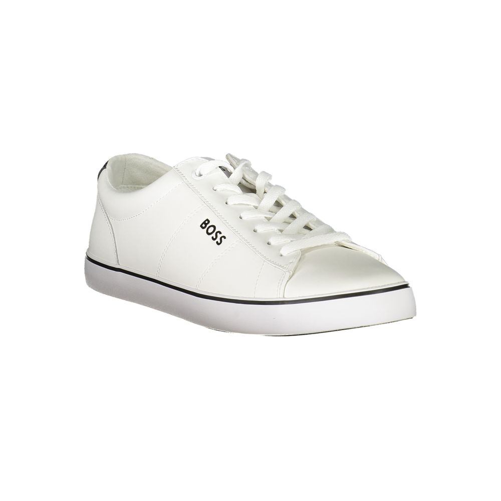 White Polyester Men Sneaker