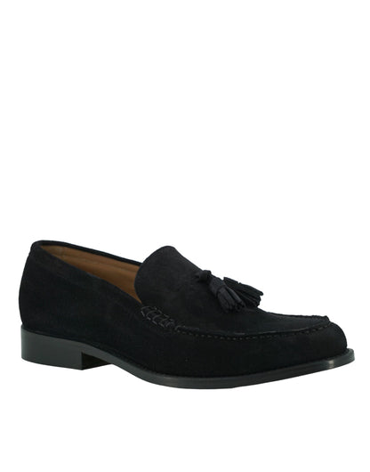 Sophisticated Dark Blue Calf Leather Loafers