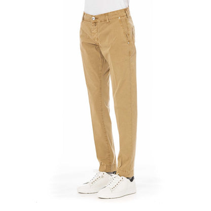 Beige Cotton Men Pants