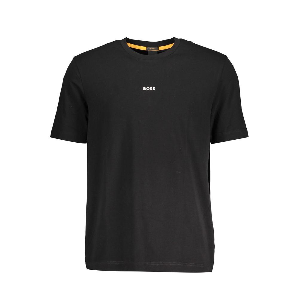 Black Cotton Men T-Shirt