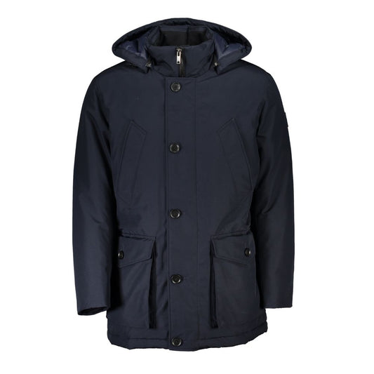 Blue Polyamide Men Jacket