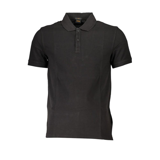 Black Cotton Men Polo Shirt