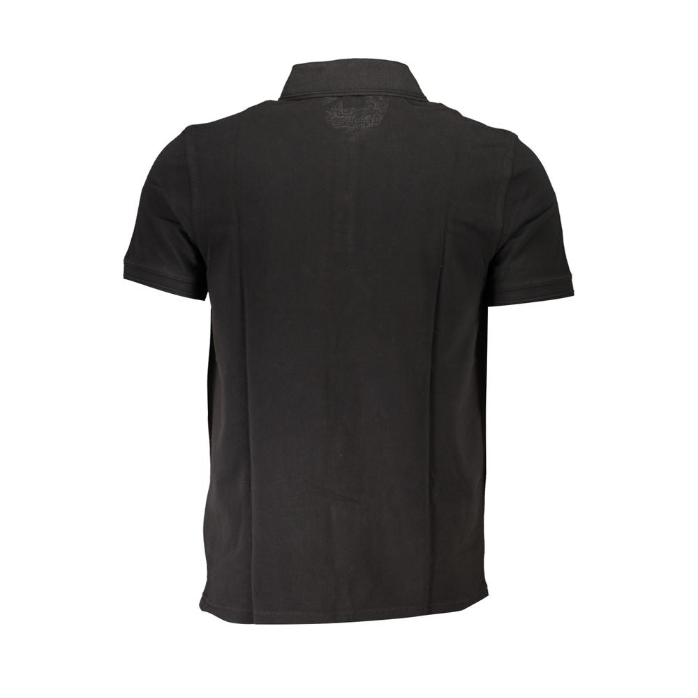 Black Cotton Men Polo Shirt