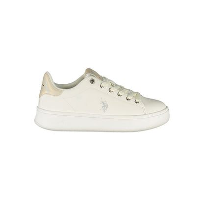 White Polyester Women Sneaker