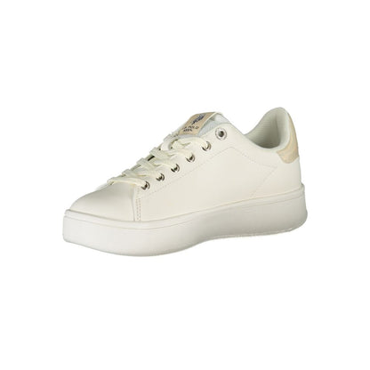 White Polyester Women Sneaker