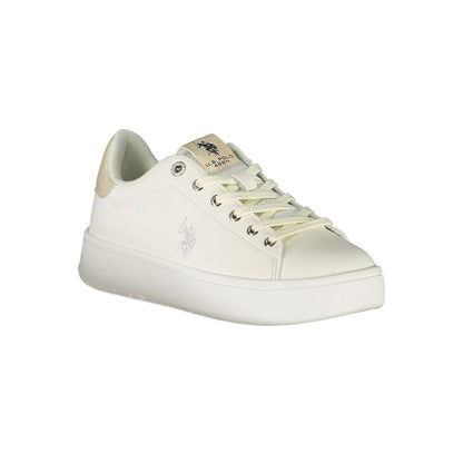 White Polyester Women Sneaker