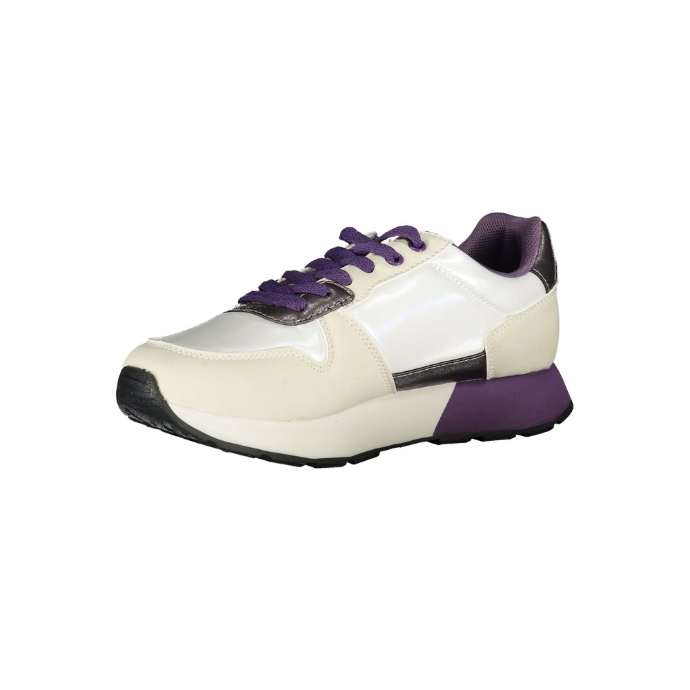 White Polyester Women Sneaker