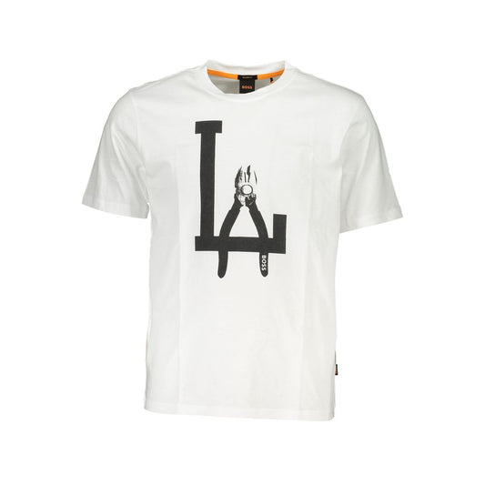 White Cotton Men T-Shirt