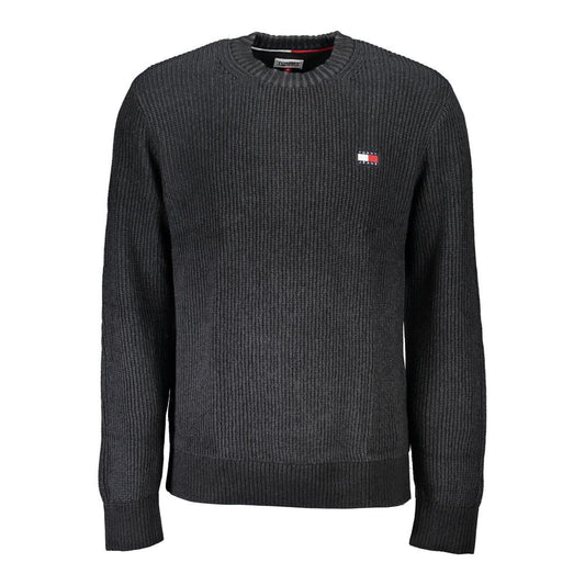 Black Cotton Men Sweater