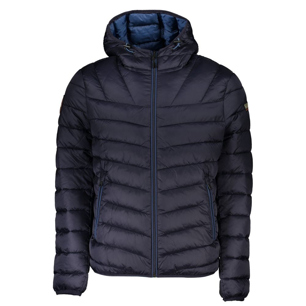 Blue Polyamide Men Jacket