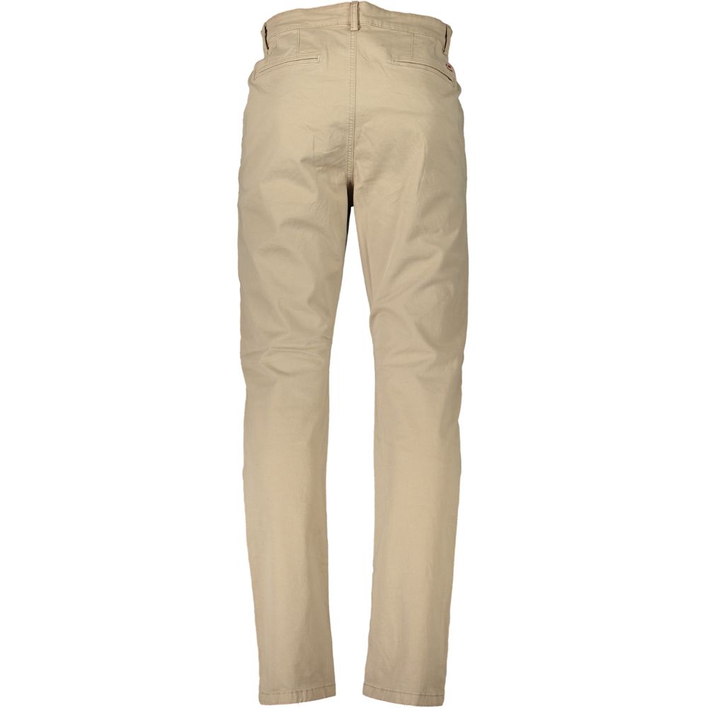 Beige Cotton Men Jean