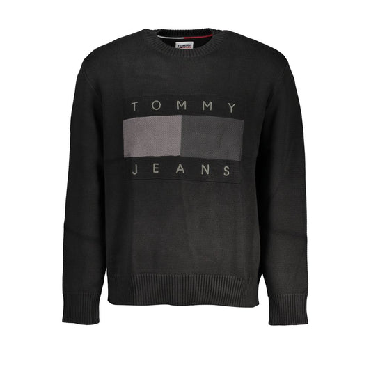 Black Cotton Men Sweater