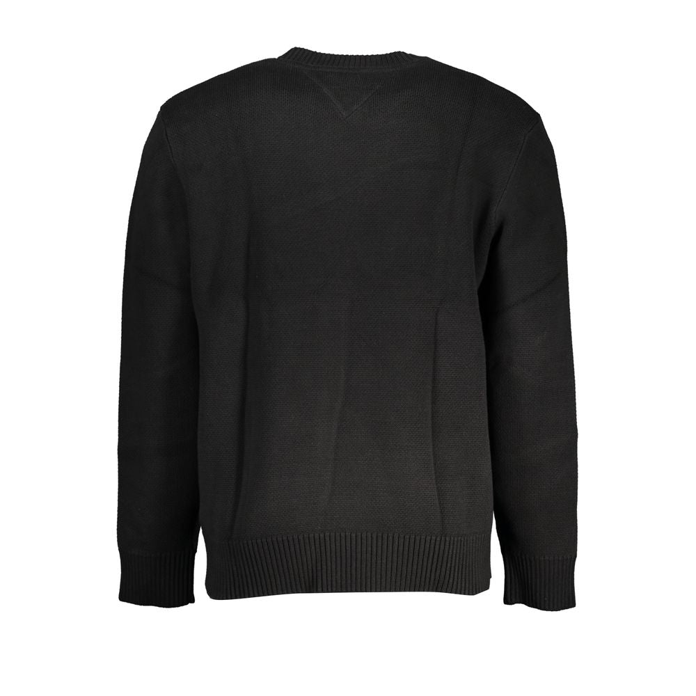 Black Cotton Men Sweater