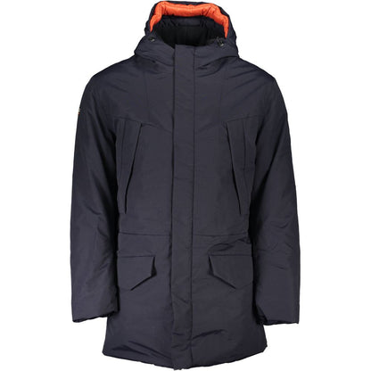 Blue Polyamide Men Jacket