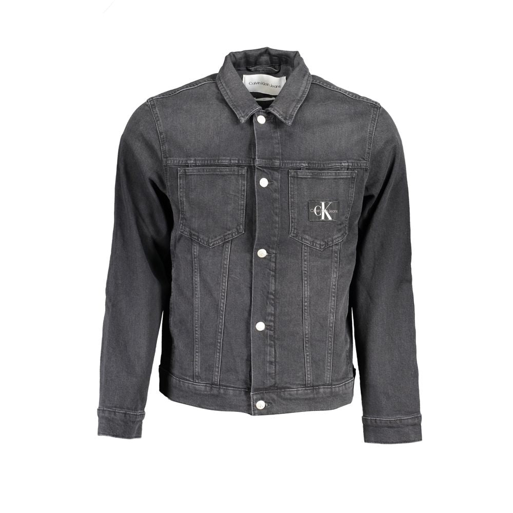 Sleek Slim Fit Denim Jacket with Subtle Logo