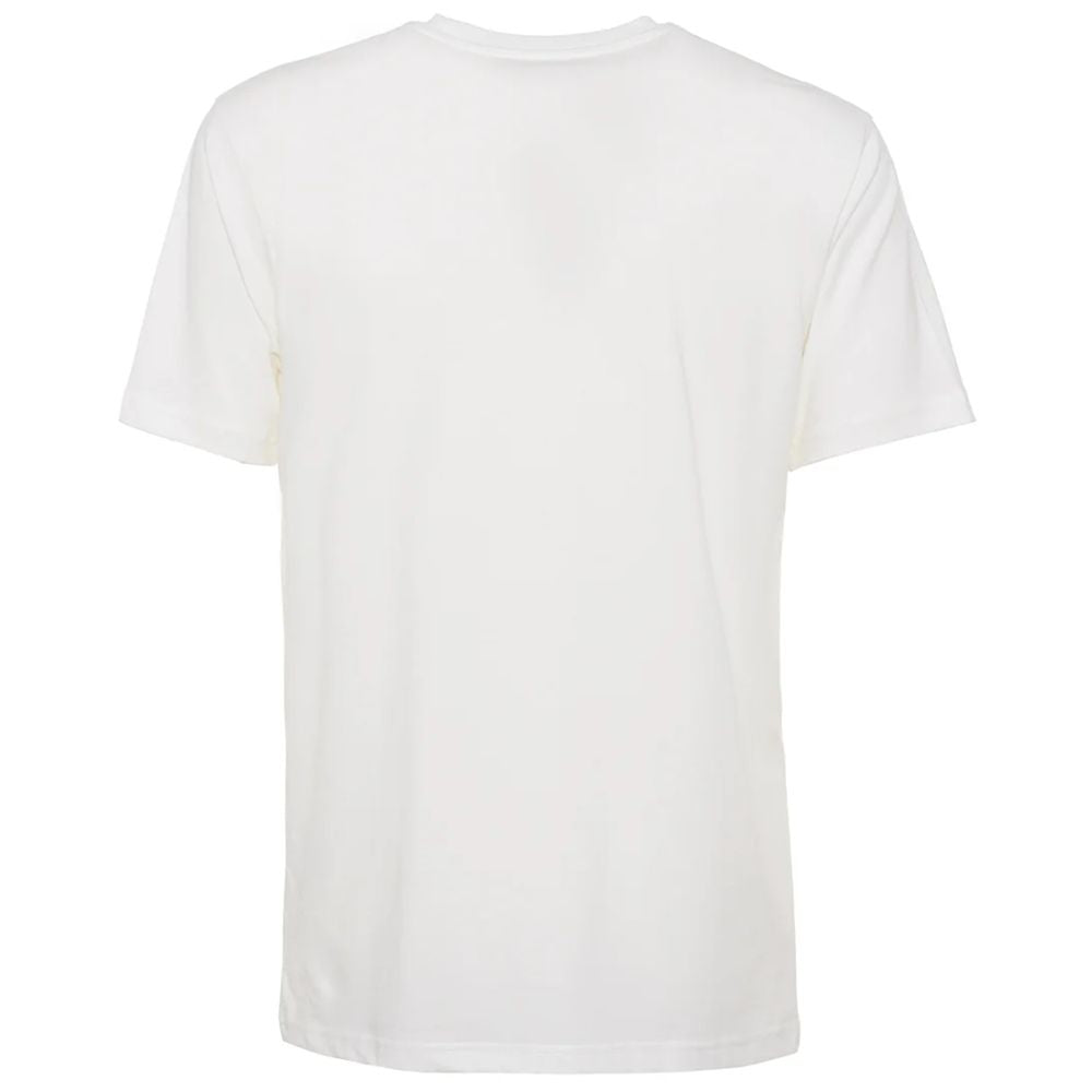 Classic White Cotton Crew-Neck Tee with Logo Detail