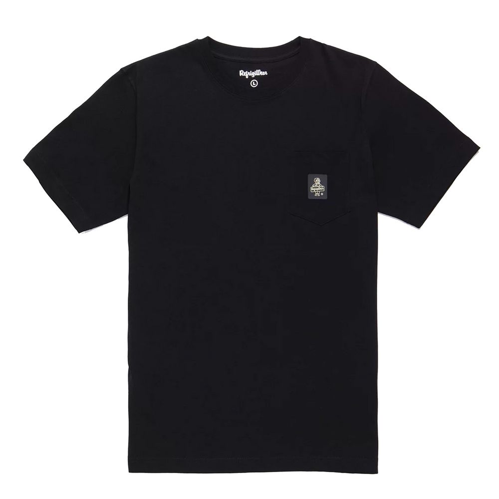 Elegant Black Cotton Tee with Chest Logo